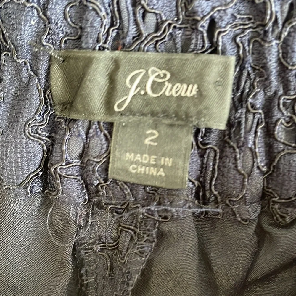 J.Crew Navy Lace Elastic Waist Pull On Easy Ankle Pant